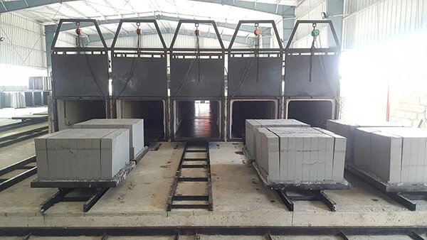 Steam curing chamber at the Sanlight AAC plant